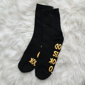 Black Socks With yellow Grip